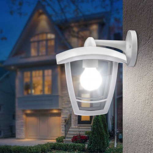 Садово-парковый светильник ЭРА «Дели 2» НБУ 07-40-002 белый 4-гранный настенный IP44 Е27 max60Вт Б0051196