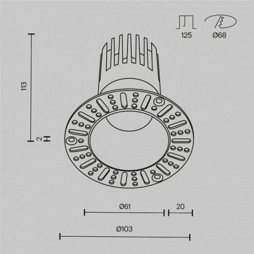 Точечный светильник Maytoni Dip DL122-15W-4K-TRS-W