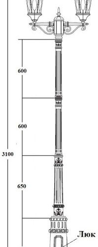 Наземный фонарь Oasis Light ASTORIA 2M 91410MA/E7 Gb овал
