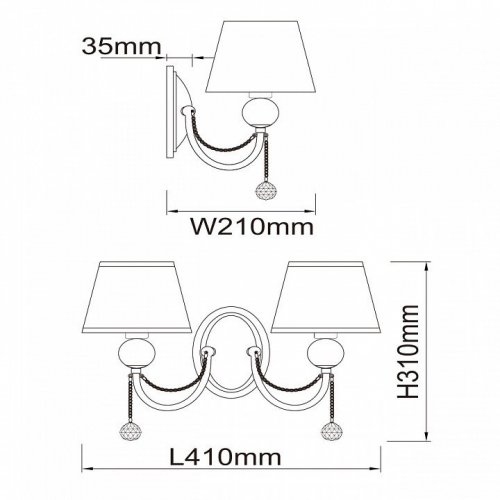 Бра MW-Light Федерика 684021302 Бра MW-Light Федерика 684021302