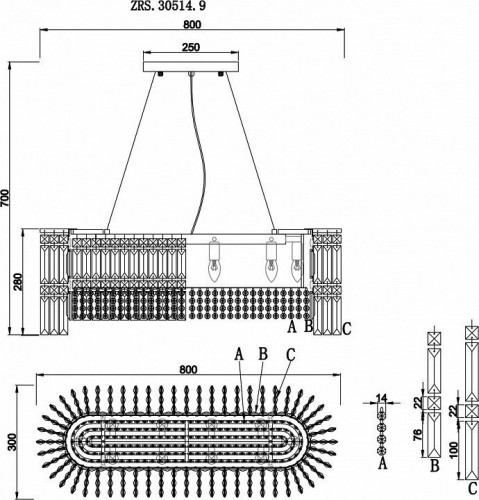 Подвесная люстра Zortes Ice queen ZRS.30514.9 Подвесная люстра Zortes Ice queen ZRS.30514.9