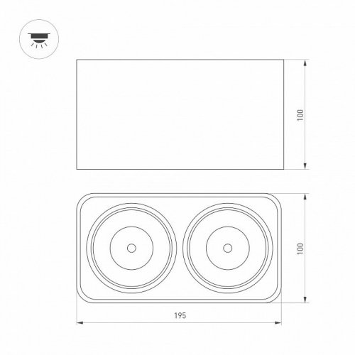 Потолочный светодиодный светильник Arlight SP-Cubus-S195x100-2x8W Day4000 036056