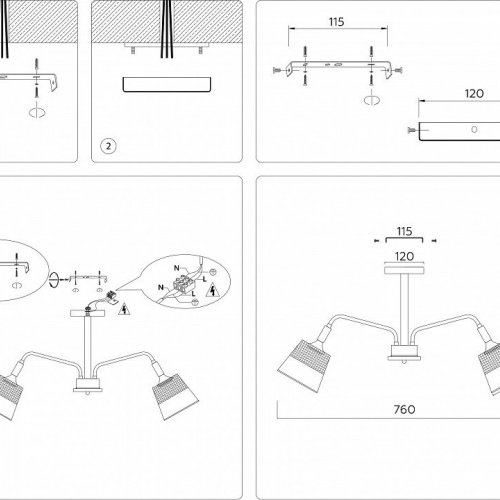 Потолочная люстра Ambrella light Modern Losk TR4738