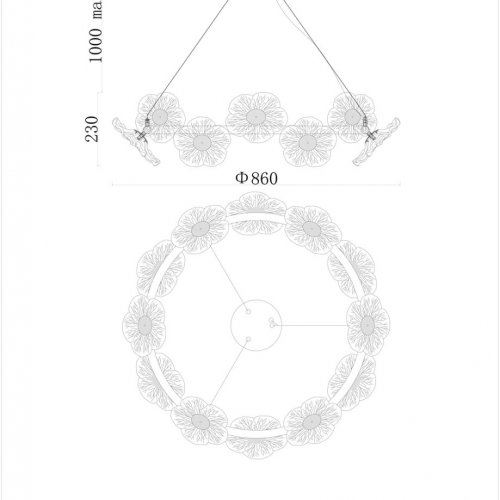 Подвесная люстра Violetta LE3018/800Q GD
