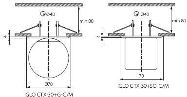 Точечные светильники Kanlux IGLO CTX-30+SQ-C/M 2896