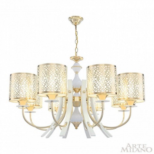 Подвесная люстра Arte Milano Florentia-6067 306067/8 Wh/Gd Подвесная люстра Arte Milano Florentia-6067 306067/8 Wh/Gd