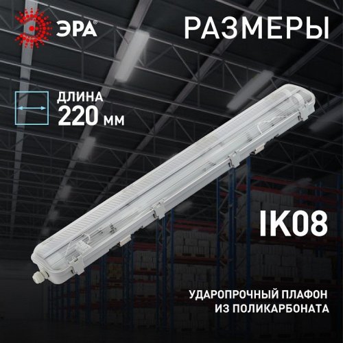 Светильник ЭРА SPP-102-0-002-120 под 2 светодиодные лампы T8 G13 2x1276 Б0052438 Светильник ЭРА SPP-102-0-002-120 под 2 светодиодные лампы T8 G13 2x1276 Б0052438