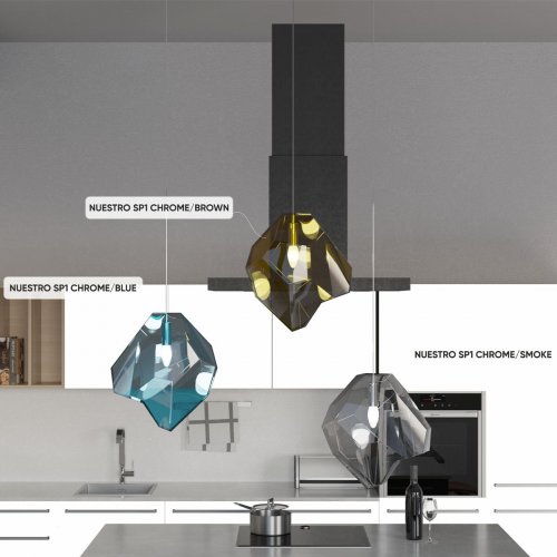 Подвесной светильник Crystal Lux NUESTRO SP1 CHROME/BLUE