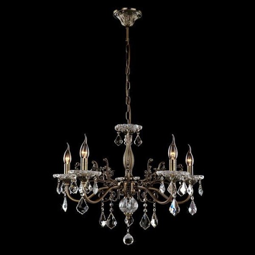 Подвесная люстра Eurosvet 3281/5 античная бронза/прозрачный хрусталь Strotskis