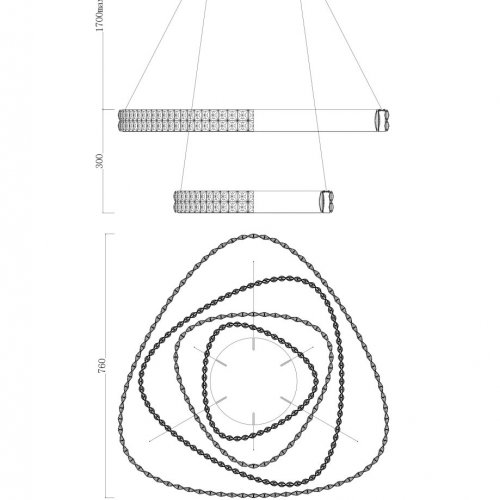 Подвесная люстра Veronique LE3030/850-2K GD