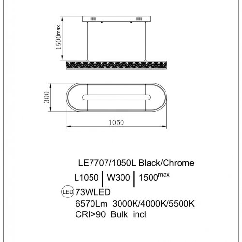 Подвесная люстра Aida LE7707/1050L Black Chrome