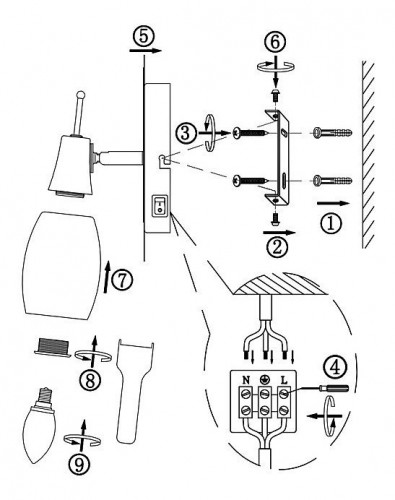 Настенный светильник Globo Gillian 54983-1