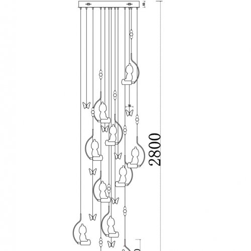 Подвесная люстра Sophie LE1077/2800 GD