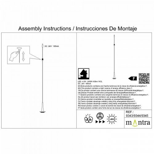 Подвесной светильник без плафона и основания Mantra Andromeda 9344