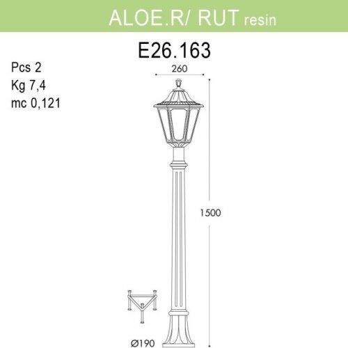 Наземный фонарь Fumagalli Rut E26.163.000.VYF1R Наземный фонарь Fumagalli Rut E26.163.000.VYF1R