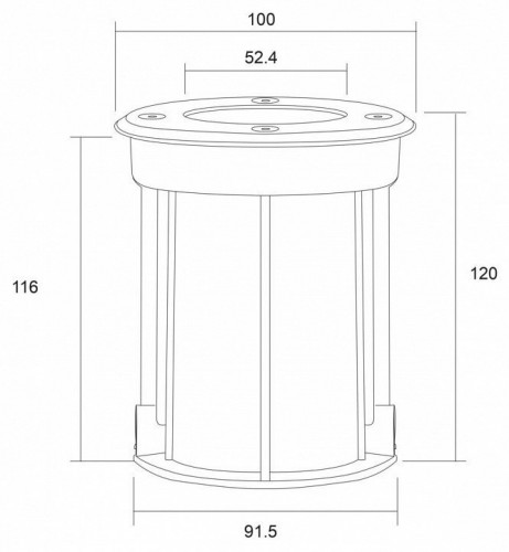 Встраиваемый светильник уличный Maytoni Tubo O043DL-01S