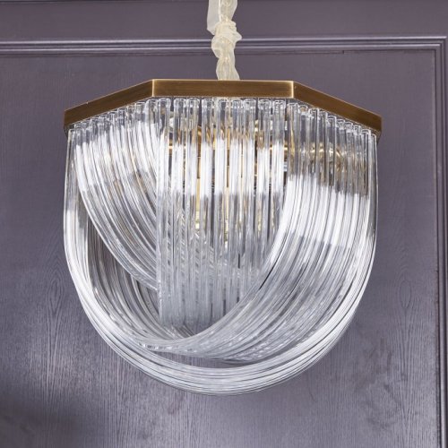 Подвесная люстра DeLight Collection Murano Glass A001-554 L9 brass/clear