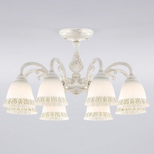 Потолочная люстра Eurosvet Campina 60107/8 белый с золотом Потолочная люстра Eurosvet Campina 60107/8 белый с золотом