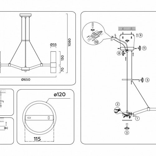 Подвесная люстра Ambrella light High Light LH55104