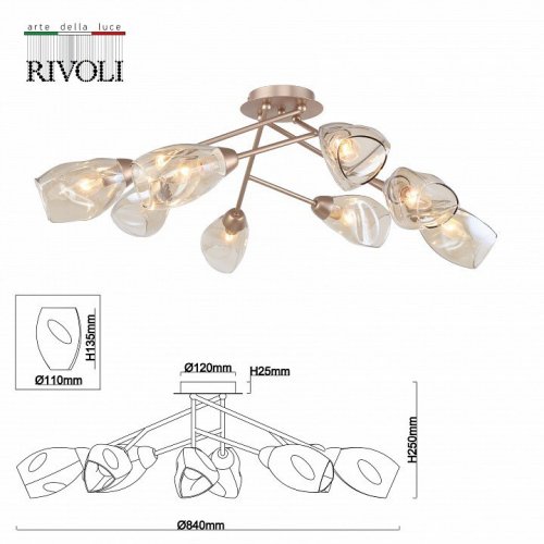 Потолочная люстра Rivoli Carrie 3124-308 Б0055456