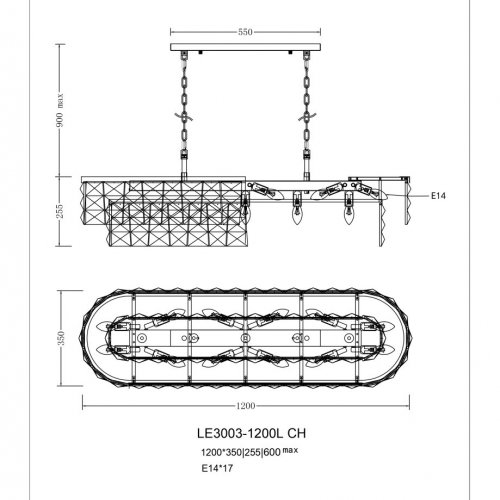 Подвесная люстра Cristal LE3003/1200L CH Подвесная люстра Cristal LE3003/1200L CH