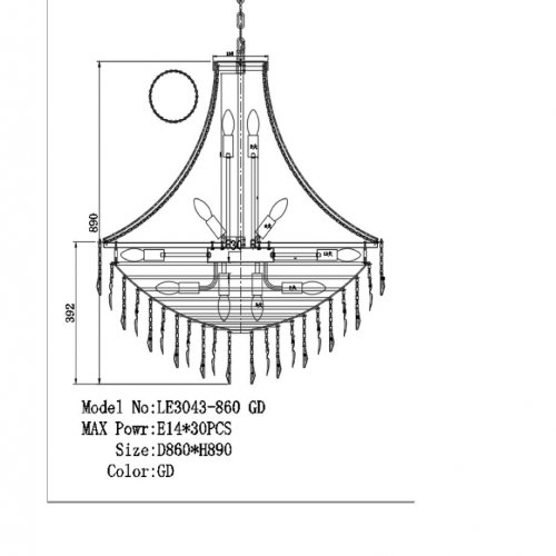 Подвесная люстра Milena LE3043/860 GD