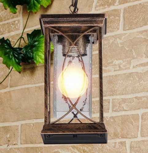 Уличный подвесной светильник Elektrostandard Spica H черное золото GL 1026H 4690389150159