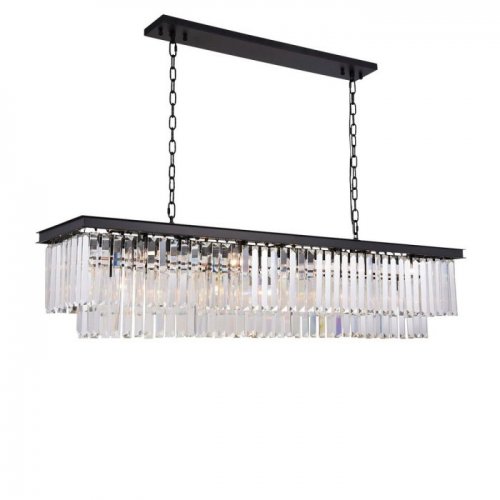 Подвесная люстра DeLight Collection 1920s Odeon KR0387P-12C/P black/clear