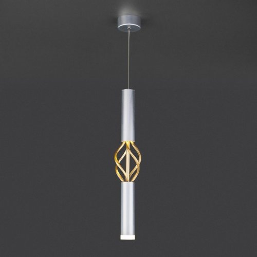 Подвесной светодиодный светильник Eurosvet Lance 50191/1 LED матовое серебро/матовое золото