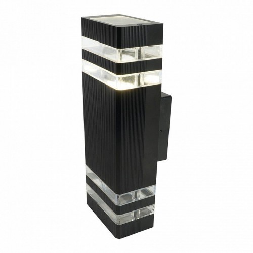 Светильник садово-парковый  Feron.ONE DH0807-P, на стену вверх/вниз,  2*GU10 220-240V, черный пластик 51539