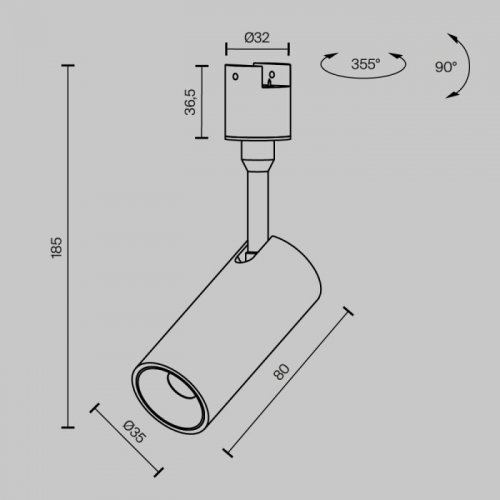 Трековый светильник Maytoni Focus Led TR163-1-5W3K-M-B Трековый светильник Maytoni Focus Led TR163-1-5W3K-M-B