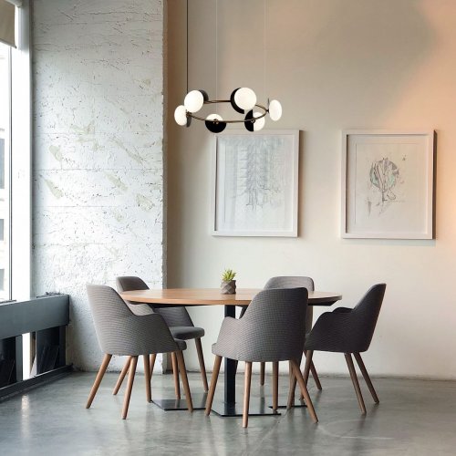 Подвесной светильник Eurosvet Moity 70150/6 черный/латунь Smart