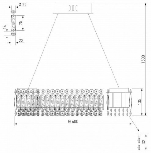 Подвесной светильник Eurosvet Iride 101007 LED хром Подвесной светильник Eurosvet Iride 101007 LED хром