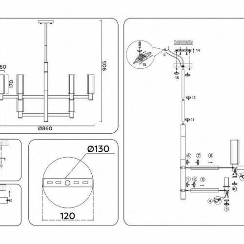 Подвесная люстра Ambrella light High Light LH55515 Подвесная люстра Ambrella light High Light LH55515