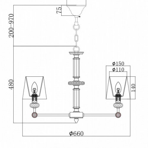 Подвесная люстра Maytoni Neoclassic Mod018 MOD018PL-06CH Подвесная люстра Maytoni Neoclassic Mod018 MOD018PL-06CH