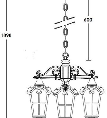 Уличный светильник подвесной Oasis Light PORTO 86170/3 02 Bl