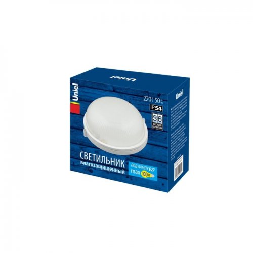 Настенно-потолочный светильник Uniel UWL-R01 100W/E27 IP54 WHITE Круг