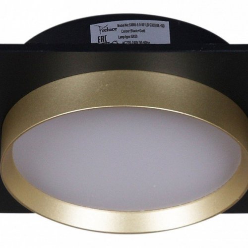 Точечный светильник Reluce 53005-9.0-001LD GX53 BK+GD Точечный светильник Reluce 53005-9.0-001LD GX53 BK+GD