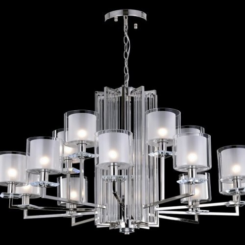 Подвесная люстра Crystal Lux Nicolas SP-PL10+5 Nickel/White Подвесная люстра Crystal Lux Nicolas SP-PL10+5 Nickel/White