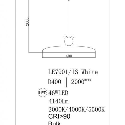Подвесной светильник Pamela LE7901/1S White
