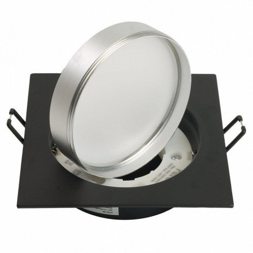 Светильник встраиваемый Feron DL506 потолочный GX53 черный + серебро квадрат 51363