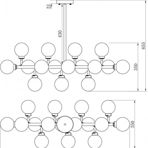 Потолочная люстра Garda Decor K2KG872-16 Потолочная люстра Garda Decor K2KG872-16