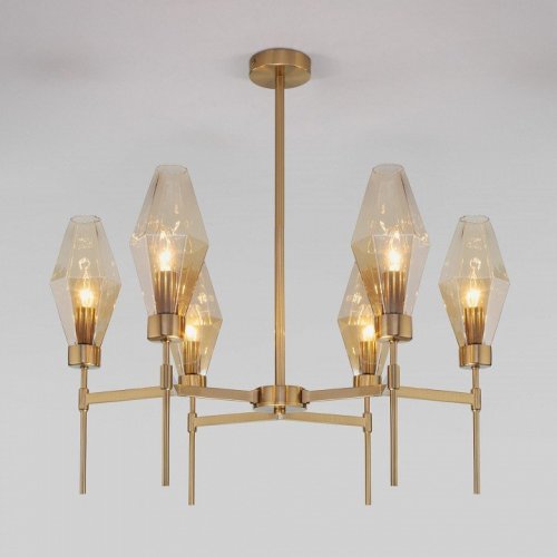 Потолочная люстра Eurosvet Prism 60143/6 латунь Потолочная люстра Eurosvet Prism 60143/6 латунь
