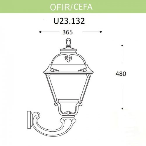 Настенный фонарь уличный Fumagalli Cefa U23.132.000.BYF1R