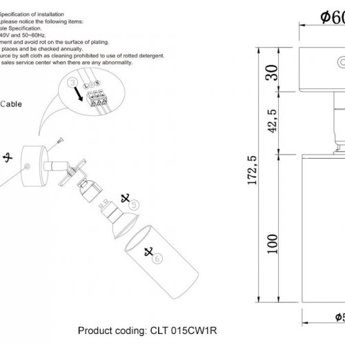 Спот Crystal Lux CLT 015CW1R BL-GO