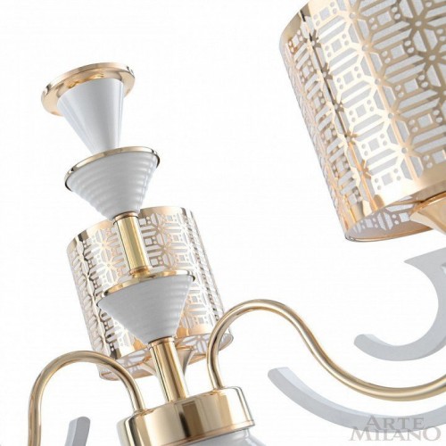 Подвесная люстра Arte Milano Florentia-8857 308857/5 Wh/Gd Подвесная люстра Arte Milano Florentia-8857 308857/5 Wh/Gd