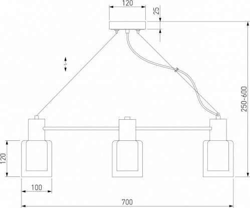 Подвесная люстра Eurosvet Notion 70219/6 черный/античная бронза