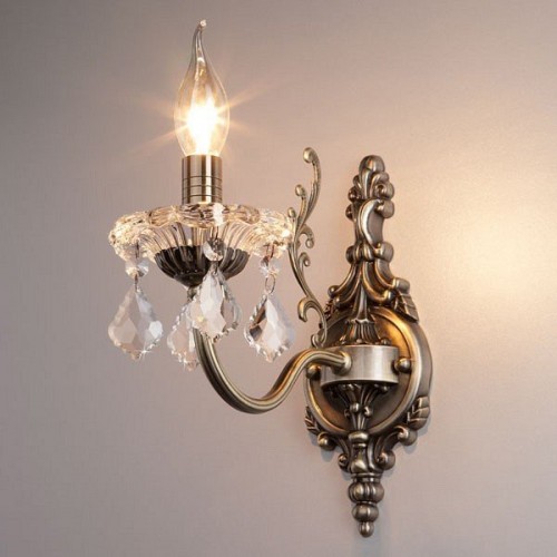 Бра Eurosvet 3281/1 античная бронза/прозрачный хрусталь Strotskis Бра Eurosvet 3281/1 античная бронза/прозрачный хрусталь Strotskis