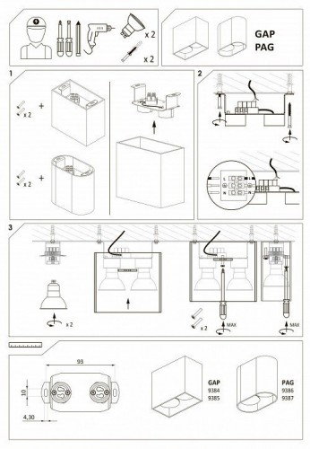 Потолочный светильник Nowodvorski Gap 9385