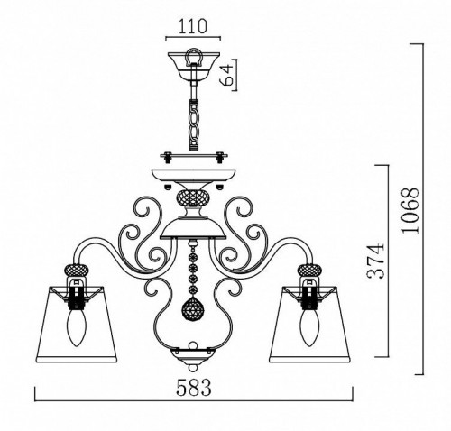 Подвесная люстра Freya Driana FR2405-PL-05-BZ